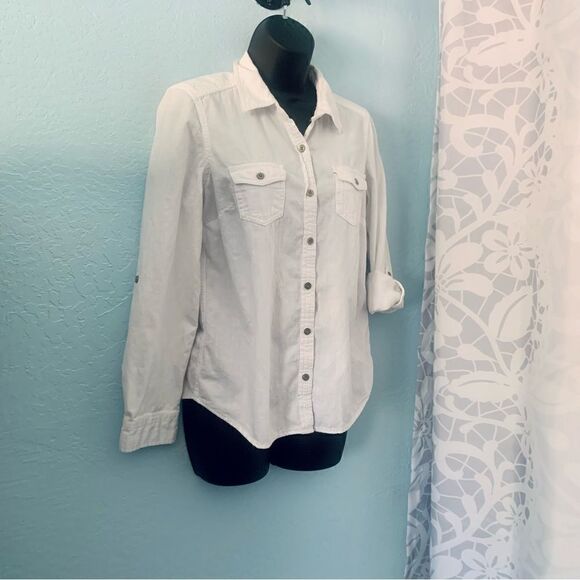 Sonoma White Button Down Collared Shirt Size Small - Picture 3 of 12